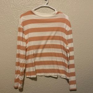 Orange and white short long sleeve